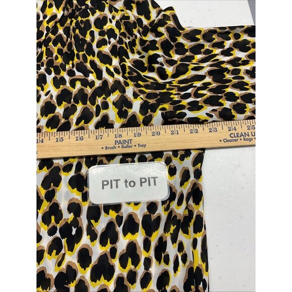KOBI HALPERIN Ali silk blend‎ leopard Blouse size XL career long sleeve - Picture 9 of 11